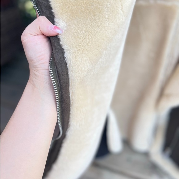 Fall winter turn down collar faux suede leather biker jacket - Picture 6 of 6